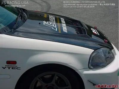 J's Racing Type-S Full Carbon Ventilated Bonnet Honda Civic EK9 Early Model 1997 - ABS-H5M-CC