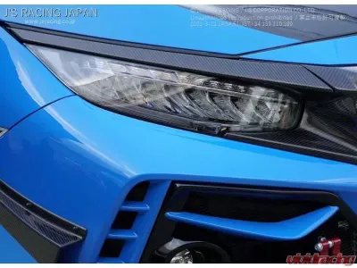 J's Racing Left and Right Carbon Grill Extension Honda Civic Type R FK8 - CET-K8