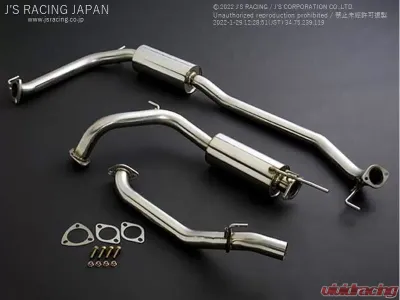 J's Racing 60mm R304 Stainless Silencer Honda Civic FN2 - R304-FN2-60RS-EMS