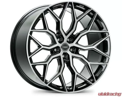 Vossen HF-2 Wheel 20X10.5 5X112 30mm Deep Brushed Gloss Black - HF2-0M17