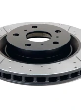 DBA Street Series Drilled & Slotted Front Brake Rotor (Black Hub) Ford Mustang GT | V6 2005-2013                                     - 2113BLKX - Image 2