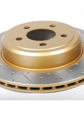 DBA Street Series Rear Gold Cross Drilled & Slotted KP Brake Rotor Chrysler 300 C 2005-2009                                     - 2439X - Image 2