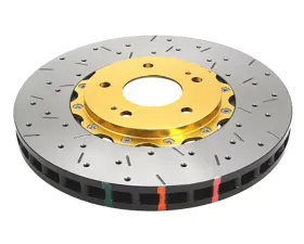 DBA Front Drilled & Slotted 5000 Series 2 Piece Brake Rotors Assembled w/ Black Hat Nissan 350Z | Infiniti G35 2003-2007