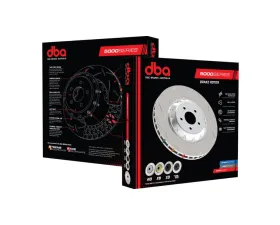 DBA 5000 Series Cross Drilled & Dimpled Rotor w/Clear Anodised Hat - Front Audi RS Q3 2014+