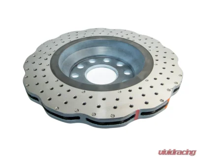 DBA 4000 Series Drilled Rotor w/ Silver Hat - Rear Volkswagen GTI 2014-2021 - 42809WSLVXD