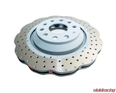 DBA 4000 Series Drilled Rotor w/ Silver Hat - Rear Volkswagen GTI 2014-2021 - 42809WSLVXD