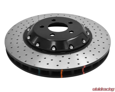 DBA 5000 Series Drilled Rotor w/ Black Hat - Front Ford Mustang GT Perf Package 2015-2020 - 52166BLKXD