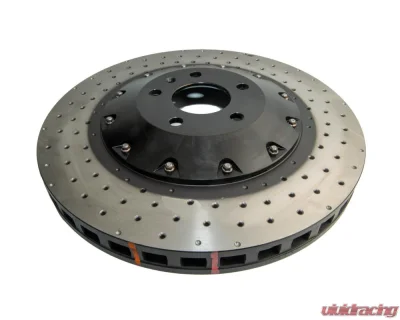 DBA 5000 Series Cross Drilled Rotor w/ Black Hat - Front Audi S6 2007-2011 - 52778BLKXD