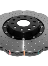 DBA 5000 Series 2-Piece Cross Drilled Wavey Rotor w/ Black Hat - Front Volkswagen CC 2009-2011                                     - 52808WV2BLKXD - Image 5