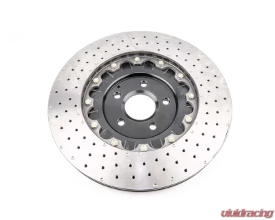 DBA 5000 Series 2-Piece Drilled Rotor w/ Black Hat - Front Ford Focus RS 2016-2018 - 52968BLKXD