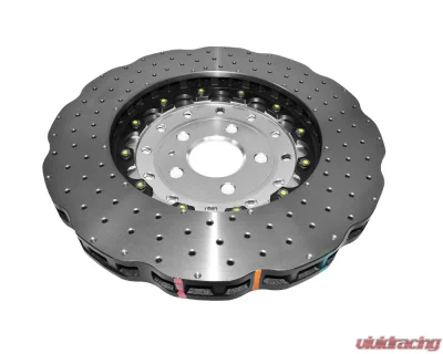 DBA 5000 Series Cross Drilled Rotor w/ Silver Hat - Front Audi RS7 2014-2018 - 53002WSLVXD