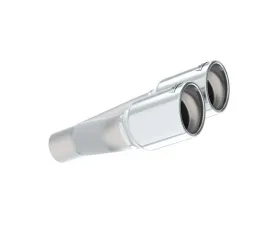 Borla Tip 2in Inlet/ 3in Outlet Dual Round Rolled-Edge Angle-Cut