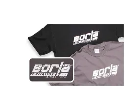 Borla Exhaust Distressed Charcoal Crew Neck T-Shirt - Medium, 100% Ring Spun Cotton