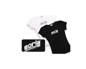 Borla Exhaust Women's Distressed White Scoop Neck T-Shirt - Medium Size