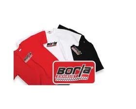 Borla Menfts Checkered White Crew Neck T-Shirt - XL