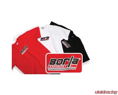 Borla Menfts Checkered White Crew Neck T-Shirt - XL - 21275
