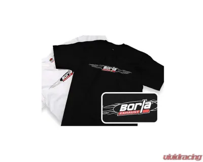 Borla Exhaust Wireframe White Crew Neck T-Shirt - Large Size for Men - 21289