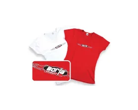 Borla Exhaust Women's Wireframe Red V-Neck T-Shirt - Medium Size, Baby Doll Fit