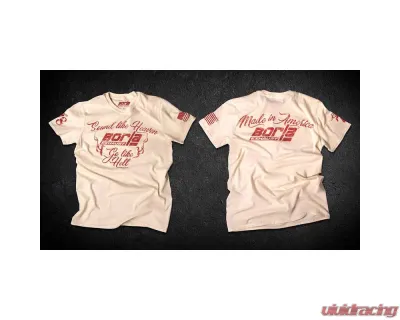 Borla Exhaust Borla Menfts Sound Sand T-Shirt - S, 100% Cotton, Light Sand with Brick-Red Art - 21586