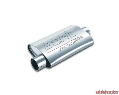 Borla ProXS Muffler 2.25in Offset Inlet/ 2.25in Center Outlet 4.25in x 7.88in Oval x 14in Long Body Notched Necks - 400479