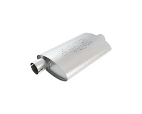 Borla ProXS Muffler 2.5in Offset Inlet/ 2.5in Center Outlet 4in x 9.5in Oval x 14in Long Body Notched Necks