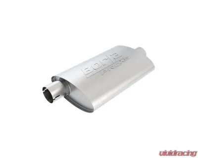 Borla ProXS Muffler 2.5in Offset Inlet/ 2.5in Center Outlet 4in x 9.5in Oval x 14in Long Body Notched Necks - 400480