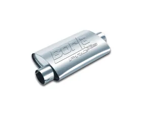 Borla ProXS Muffler 2.5in Offset Inlet/ 2.5in Center Outlet 4.25in x 7.88in Oval x 14in Long Body Notched Necks