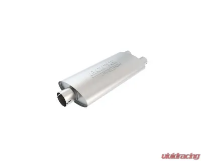 Borla ProXS Muffler 3in Center Inlet/ 2.25in Dual Outlet 4in x 9.5in Oval x 19in Long Body Notched Necks - 400486