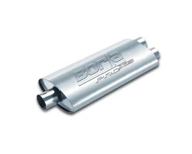 Borla ProXS Muffler 3in Center Inlet/ 2.5in Dual Outlet 4in x 9.5in Oval x 19in Long Body Notched Necks