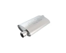 Borla ProXS Muffler 2in Offset Inlet/ 2in Center Outlet 4in x 9.5in Oval x 14in Long Body Notched Necks