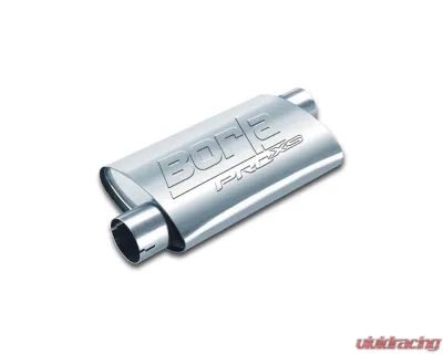 Borla ProXS Muffler 2.5in Offset Inlet/ 2.5in Offset Outlet 4in x 9.5in Oval x 14in Long Body Notched Necks - 400490