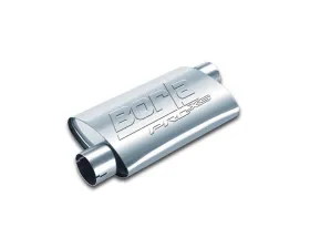 Borla ProXS Muffler 3in Offset Inlet/ 3in Offset Outlet 4in x 9.5in Oval x 14in Long Body Notched Necks