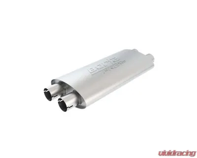 Borla ProXS Muffler 2.25in Dual Inlet / 2.25in Dual Outlet 4in x 9.5in Oval x 19in Long Body Notched Necks - 400492