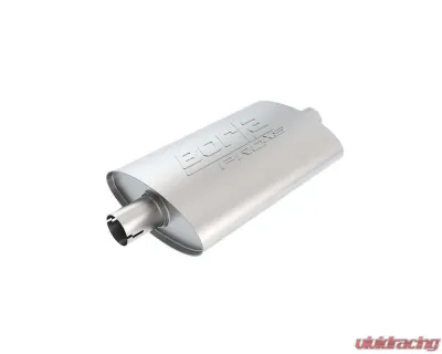Borla ProXS Muffler 2in Center Inlet/ 2in Center Outlet 4in x 9.5inOval x 14in Long Oval Body Notched Necks - 400494