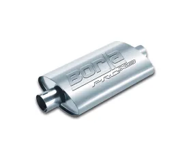 Borla ProXS Muffler 2.25in Center Inlet/ 2.25in Center Outlet 4ft x 9.5in Oval x 14in Long Body Notched Necks
