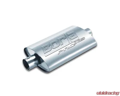 Borla ProXS Muffler 2.25in Center Inlet/ 2.25in Center Outlet 4ft x 9.5in Oval x 14in Long Body Notched Necks - 400495