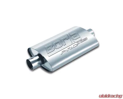 Borla ProXS Muffler 2.5in Center Inlet/ 2.5in Center Outlet 4in x 9.5in Oval x 14in Long Body Notched Necks - 400496