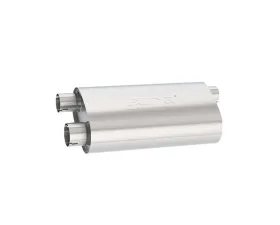 Borla Specialty Muffler Transverse Flow 3 in. Inlet/ 2.5 in. Dual Outlet 6 in. x 10.25 in. Oval x 19 in. Long Body Notched Necks