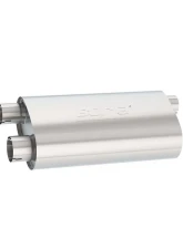 Borla Specialty Muffler Transverse Flow 3 in. Inlet/ 2.5 in. Dual Outlet 6 in. x 10.25 in. Oval x 19 in. Long Body Notched Necks                                     - 400499 - Image 3