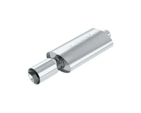 Borla Boomers Muffler Thumper 2.25in Center Inlet/ 4in Single Round Tip 4.5in x 7.88in Oval x 14in Long Body