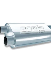 Borla Specialty Muffler Transverse Flow 2.5 in. Single Inlet/ 2.5 in. Dual Outlet 5.5 in. x 10.25 in. Oval x 19 in. Long Body                                     - 40477 - Image 3