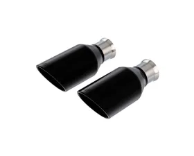 Borla 2021-2024 Ram 1500 TRX Tip Kit Single Round Rolled Edge Angle-Cut Black Chrome