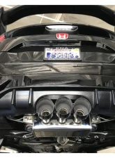 Invidia Q300 Catback Exhaust w/ Triple Titanium Tip Honda Civic Type-R 2017-2021                                     - HS17CTRFQ33ST - Image 4