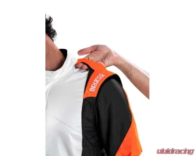 Sparco Competition Racing Suit Standard Cuff 50 White/Orange - 00114450BNAF