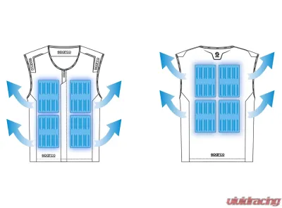 Sparco Cool Vest White/Black - 001014SI6XXX