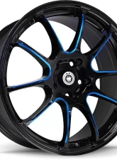 Konig Illusion Wheel 17X7 5X100 Et40 Black/Ball Cut Blue                                     - IL7751040F - Image 2