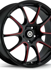 Konig Illusion Wheel 17X7 5X100 Et40 Black/Ball Cut Red                                     - IL7751040R - Image 2