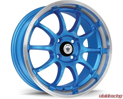 Konig Lightning Wheel 15X7 4X100 Et38 Blue/Machine Lip - LI57100383