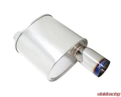 Megan Racing Muffler 2.5" Pipe 3.5" Single Burnt Roll Tip Offset Piping Universal - MR-MU-FRT-VO