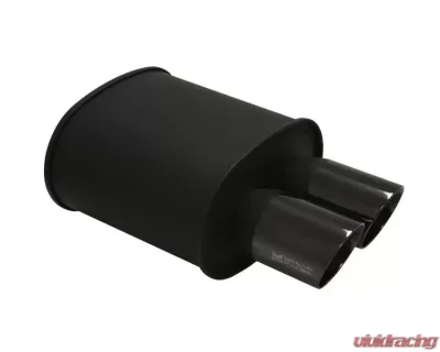 Megan Racing Muffler Black Coated 2.5" Inlet w/ Dual 3.5" Black Chrome Tip Universal - MR-MU-MBC-2